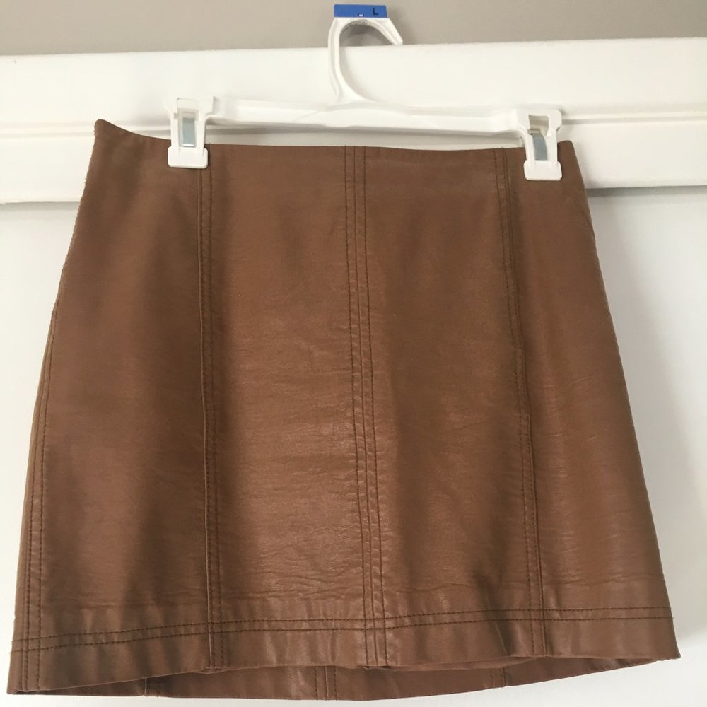 Free People Modern Femme Faux-Leather Mini Skirt